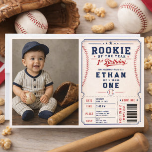 Rookie of the Year-honkbalkaartje 1e verjaardag Kaart