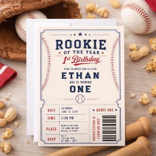 Rookie of the Year-honkbalkaartje 1e verjaardag Kaart
