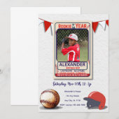 Rookie of the Year Photo Birthday Invitation Kaart (Voorkant / Achterkant)