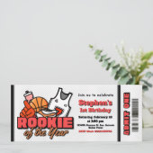 Rookie of the Year - Uitnodiging voor basketbalkaa (Staand voorkant)