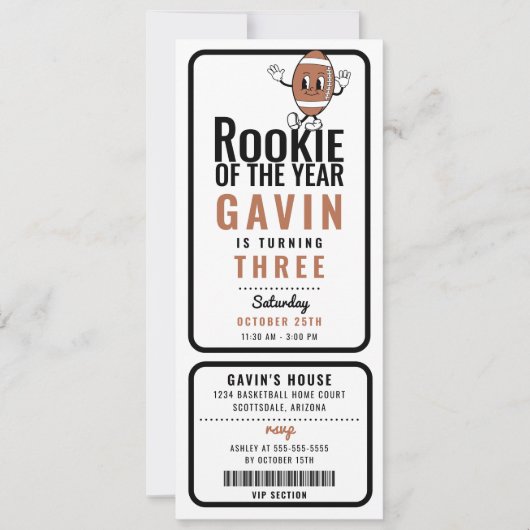 Rookie Of The Year Voetbal Aangepaste Verjaardag Kaart (Voorkant)
