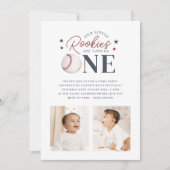 Rookie Twins 1e Verjaardag - Twee foto's Kaart (Voorkant)