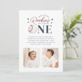 Rookie Twins 1e Verjaardag - Twee foto's Kaart (Staand voorkant)