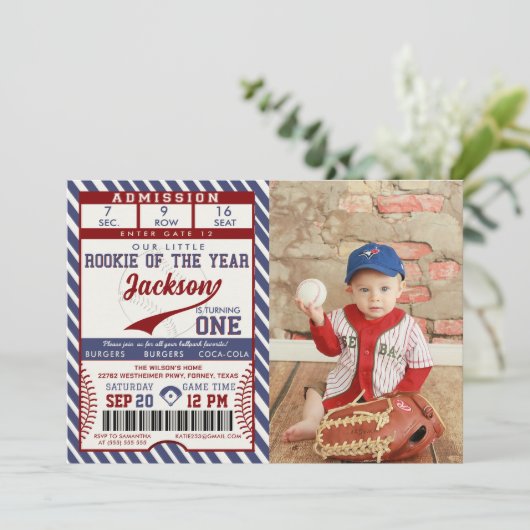 Rookie van de eerste jaarlijkse Baseball foto van  Kaart (Staand voorkant)