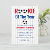 Rookie van de eerste verjaardag van de voetbalweds kaart (Staand voorkant)