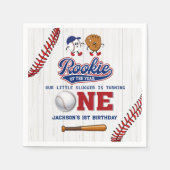 Rookie van het Jaar 1e Verjaardag Baseball Napkins Servet (Voorkant)
