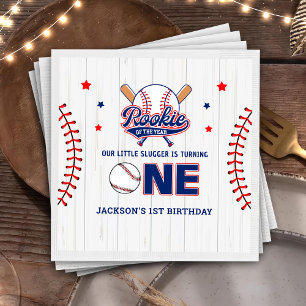 Rookie van het Jaar 1e Verjaardag Baseball Napkins Servet