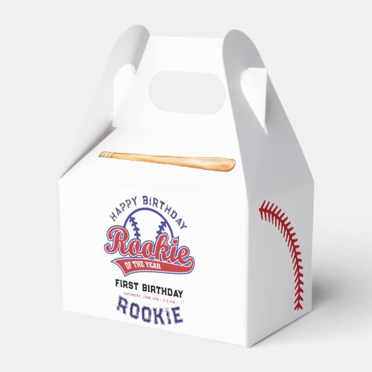 Rookie van het Jaar 1e verjaardag honkbal Bedankdoosjes (Voorkant Zijde)