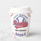 Rookie van het Jaar 1e verjaardag honkbal Papieren Bekers (Achterkant)