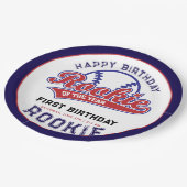 Rookie van het Jaar 1e verjaardag honkbal Papieren Bordje (Gekanteld)
