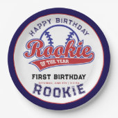 Rookie van het Jaar 1e verjaardag honkbal Papieren Bordje (Voorkant)
