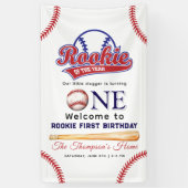 Rookie van het Jaar 1e verjaardag honkbal Spandoek (Verticaal)