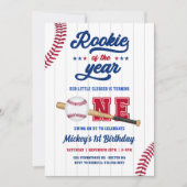 Rookie van het Jaar 1e Verjaardag Honkbal Verjaard Kaart (Voorkant)