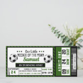 Rookie van het Jaar 1e Verjaardag Voetbal Ticket Kaart (Staand voorkant)