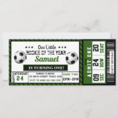 Rookie van het Jaar 1e Verjaardag Voetbal Ticket Kaart (Voorkant)