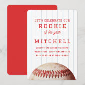 Rookie van het jaar 1e verjaardagsfeestje kaart (Voorkant / Achterkant)
