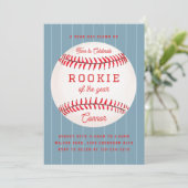 Rookie van het jaar 1e Verjaardagsfeestuitnodiging Kaart (Staand voorkant)