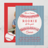 Rookie van het jaar 1e Verjaardagsfeestuitnodiging Kaart (Voorkant / Achterkant)