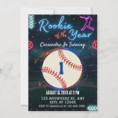 Rookie van het Jaar 1e Verjaardagsfeestuitnodiging Kaart (Voorkant)