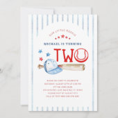 Rookie van het Jaar 2e verjaardag Baseball Party Kaart (Voorkant)