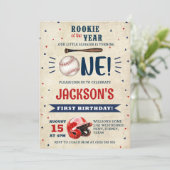 Rookie van het Jaar Baseball 1e Verjaardag Batter  Kaart (Staand voorkant)