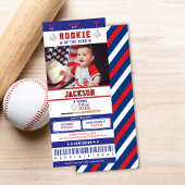Rookie van het Jaar Baseball 1e verjaardag Ticket Kaart