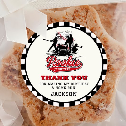 Rookie van het Jaar Baseball Custom verjaardagsfee Ronde Sticker
