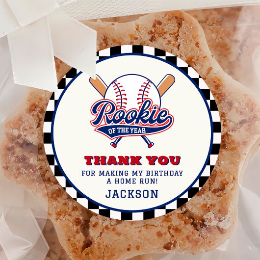 Rookie van het Jaar Baseball Custom verjaardagsfee Ronde Sticker