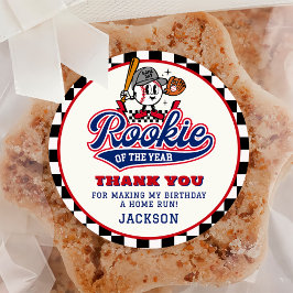 Rookie van het Jaar Baseball Custom verjaardagsfee Ronde Sticker