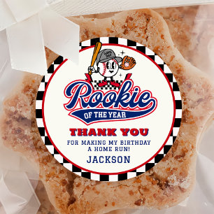 Rookie van het Jaar Baseball Custom verjaardagsfee Ronde Sticker