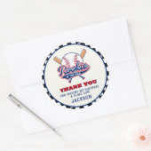 Rookie van het Jaar Baseball Custom verjaardagsfee Ronde Sticker (Envelop)