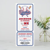 Rookie van het Jaar Baseball Ticket 1e verjaardag Kaart (Staand voorkant)