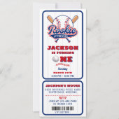 Rookie van het Jaar Baseball Ticket 1e verjaardag Kaart (Voorkant)