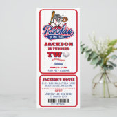Rookie van het Jaar Baseball Ticket 2e verjaardag Kaart (Staand voorkant)