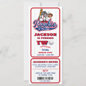 Rookie van het Jaar Baseball Ticket 2e verjaardag Kaart (Voorkant)