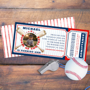 Rookie van het Jaar Baseball Ticket Verjaardag Kaart