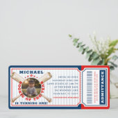 Rookie van het Jaar Baseball Ticket Verjaardag Kaart (Staand voorkant)