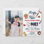 Rookie van het Jaar  Baseball Verjaardag Foto Kaart (Voorkant)