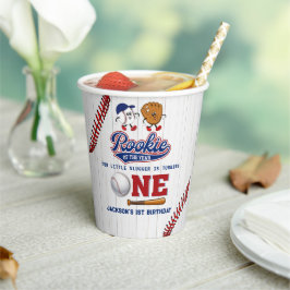 Rookie van het Jaar Baseball Verjaardag Papieren C Papieren Bekers