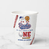 Rookie van het Jaar Baseball Verjaardag Papieren C Papieren Bekers (Achterkant)