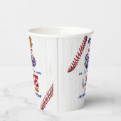 Rookie van het Jaar Baseball Verjaardag Papieren C Papieren Bekers (Links)