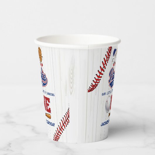 Rookie van het Jaar Baseball Verjaardag Papieren C Papieren Bekers (Rechts)