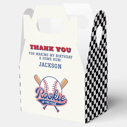 Rookie van het Jaar Baseball Verjaardag Party Cust Bedankdoosjes (Geopend)