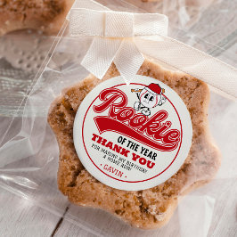 Rookie van het Jaar Baseball Verjaardag Party Cust Ronde Sticker