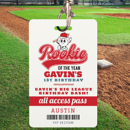 Rookie van het Jaar Baseball Verjaardag Party Favo Badge