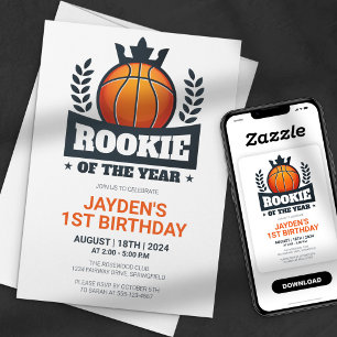 Rookie van het Jaar Basketbal 1e verjaardag Kaart