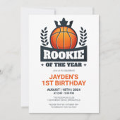 Rookie van het Jaar Basketbal 1e verjaardag Kaart (Voorkant)