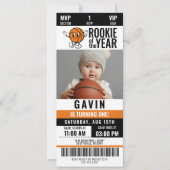 Rookie van het Jaar Basketbal Foto Verjaardag Kaart (Voorkant)