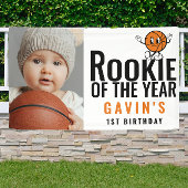Rookie van het Jaar Basketbal Vinyl Verjaardag Spandoek