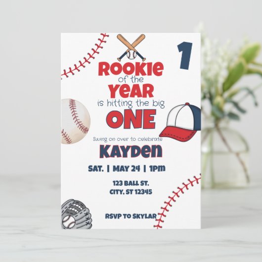 Rookie van het Jaar eerste verjaardag honkbalfeest Kaart (Staand voorkant)